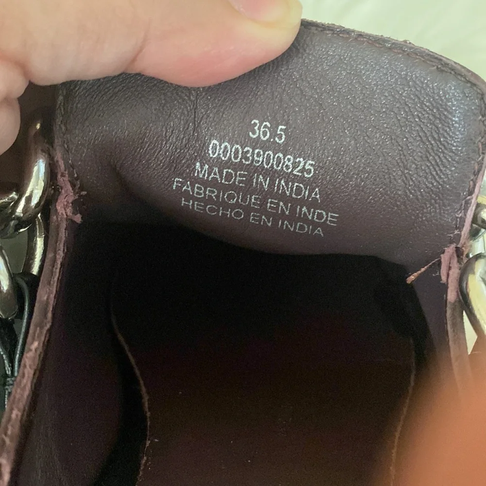 Free People Women’s Shoes Leather Loafer with Chain Color: Maroon